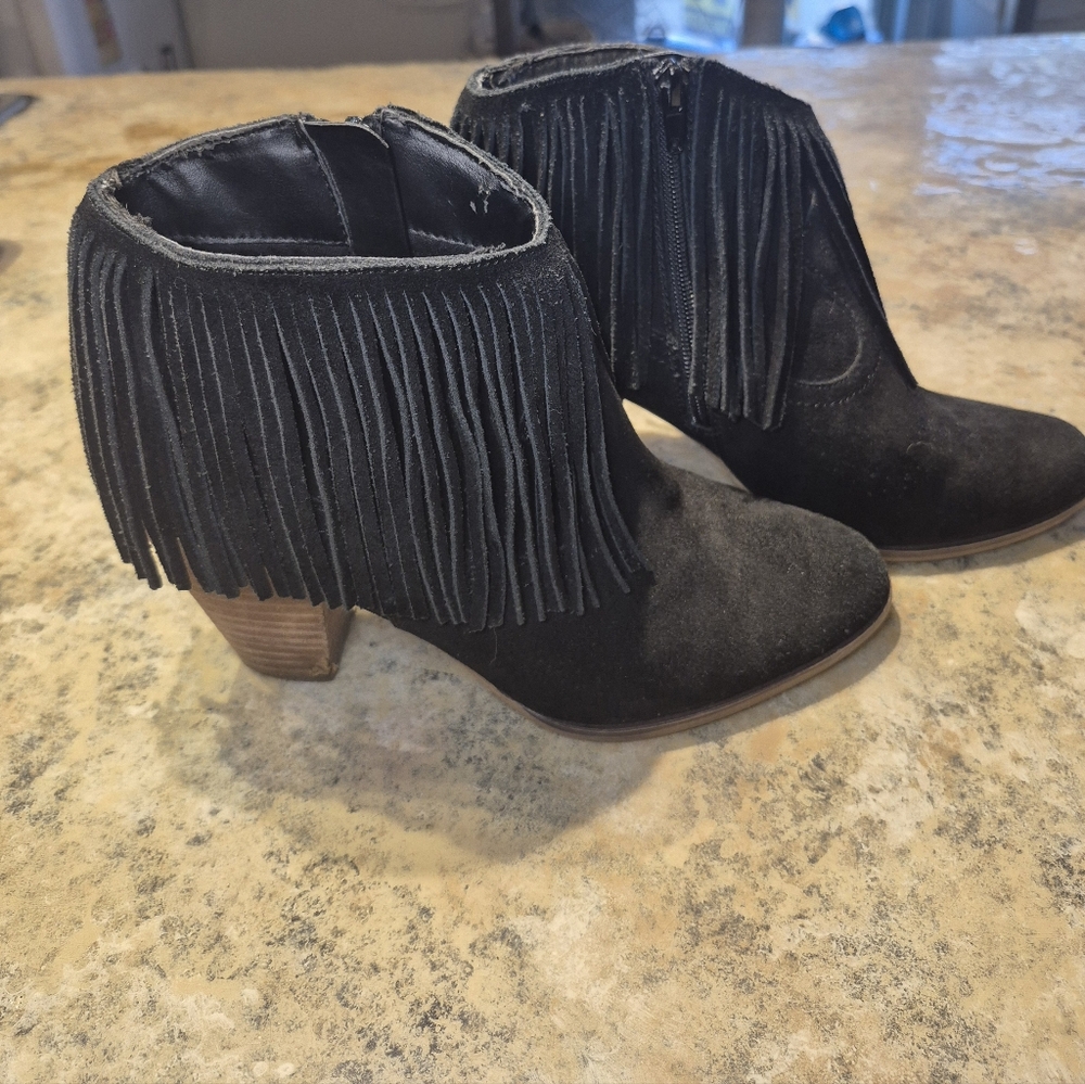 Fringe Black Steve Madden Ankle Boots